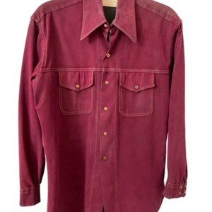 Vintage Wynbrier Shop Bullocks Burgundy Faux Suede Western Jacket- Size 15-15.5